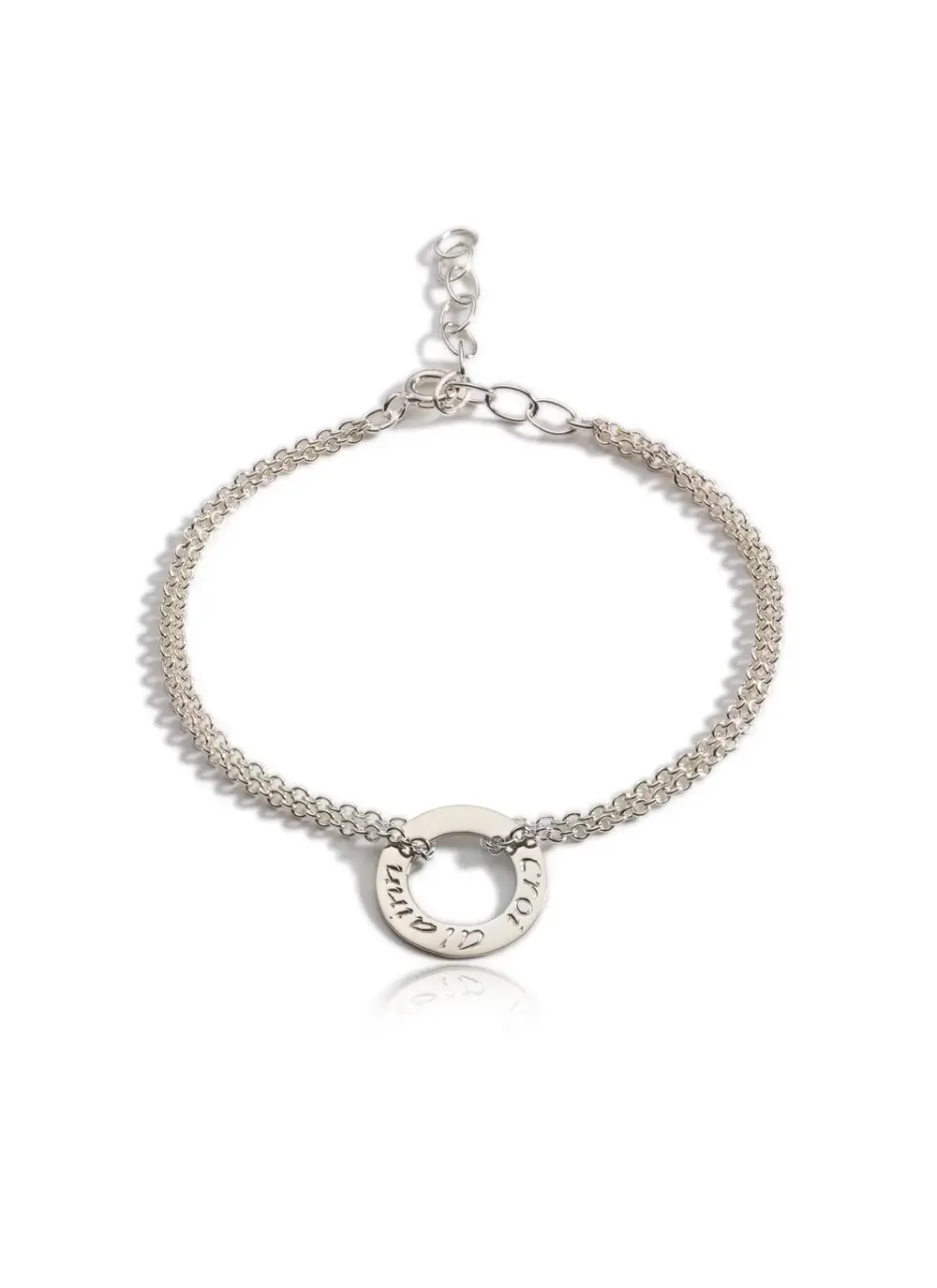 White background cut out shot of Sterling Silver Croi Alainn Bracelet 
